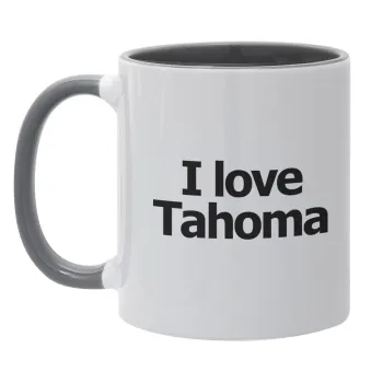 I love Tahoma, Κούπα χρωματιστή γκρι, κεραμική, 330ml