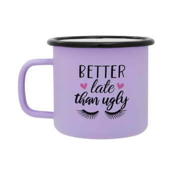 Better Late than ugly hearts, Κούπα Μεταλλική εμαγιέ ΜΑΤ Light Pastel Purple 360ml