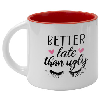 Better Late than ugly hearts, Κούπα κεραμική 400ml Λευκή/Κόκκινη