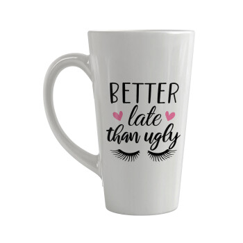 Better Late than ugly hearts, Κούπα κωνική Latte Μεγάλη, κεραμική, 450ml
