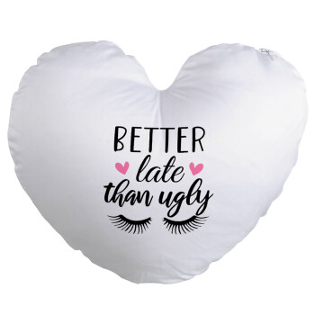 Better Late than ugly hearts, Μαξιλάρι καναπέ καρδιά 40x40cm περιέχεται το  γέμισμα