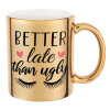 Mug ceramic, gold mirror, 330ml