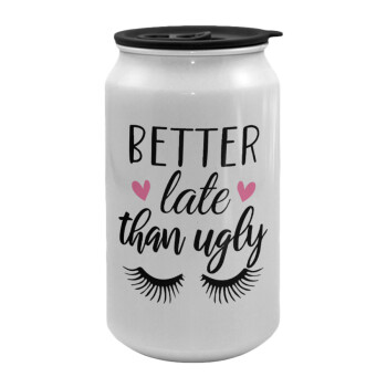 Better Late than ugly hearts, Κούπα ταξιδιού μεταλλική με καπάκι (tin-can) 500ml