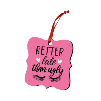 Better Late than ugly hearts, Στολίδι Χριστουγεννιάτικο στολίδι polygon ξύλινο 7.5cm
