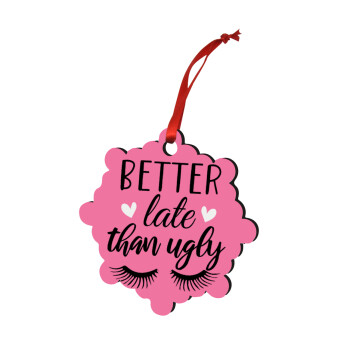 Better Late than ugly hearts, Στολίδι Χριστουγεννιάτικο στολίδι snowflake ξύλινο 7.5cm