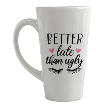 Better Late than ugly hearts, Κούπα κωνική Latte Μεγάλη, κεραμική, 450ml
