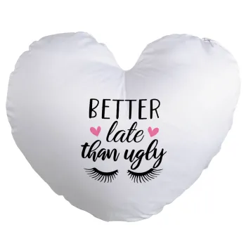 Better Late than ugly hearts, Μαξιλάρι καναπέ καρδιά 40x40cm περιέχεται το  γέμισμα