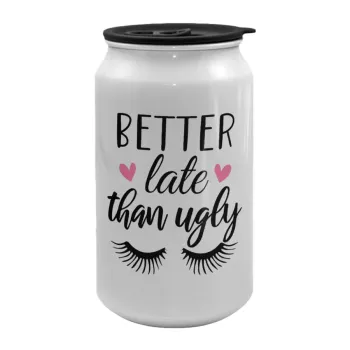 Better Late than ugly hearts, Κούπα ταξιδιού μεταλλική με καπάκι (tin-can) 500ml