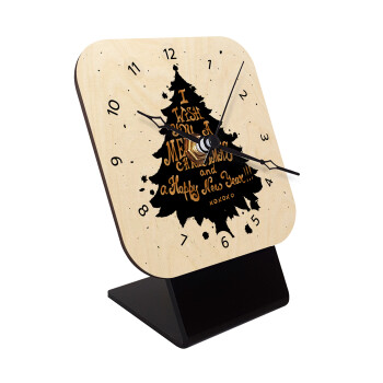 Tree, i wish you a merry christmas and a Happy New Year!!! xoxoxo, Επιτραπέζιο ρολόι σε φυσικό ξύλο (10cm)