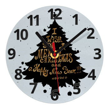 Tree, i wish you a merry christmas and a Happy New Year!!! xoxoxo, Ρολόι τοίχου γυάλινο (20cm)