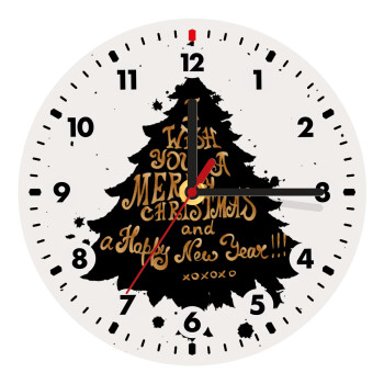 Tree, i wish you a merry christmas and a Happy New Year!!! xoxoxo, Wooden wall clock (20cm)