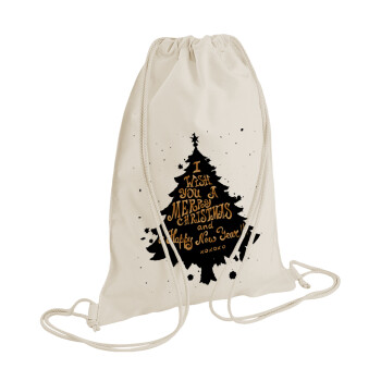 Tree, i wish you a merry christmas and a Happy New Year!!! xoxoxo, Τσάντα πλάτης πουγκί GYMBAG natural (28x40cm)