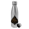 Metallic water bottle, stainless steel, 750ml