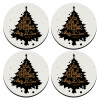 SET of 4 round wooden coasters (9cm)
