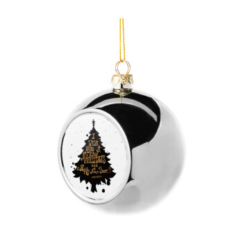 Tree, i wish you a merry christmas and a Happy New Year!!! xoxoxo, Χριστουγεννιάτικη μπάλα δένδρου Ασημένια 8cm