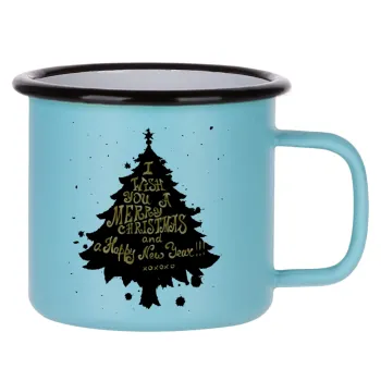 Tree, i wish you a merry christmas and a Happy New Year!!! xoxoxo, Κούπα Μεταλλική εμαγιέ ΜΑΤ σιέλ 360ml