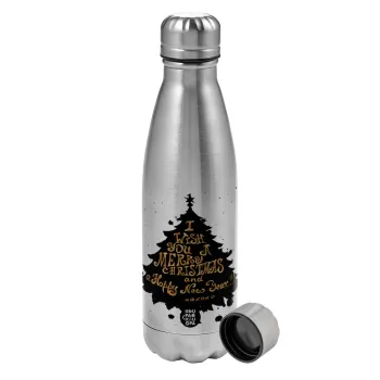 Tree, i wish you a merry christmas and a Happy New Year!!! xoxoxo, Metallic water bottle, stainless steel, 750ml
