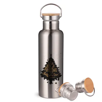 Tree, i wish you a merry christmas and a Happy New Year!!! xoxoxo, Stainless steel Silver with wooden lid (bamboo), double wall, 750ml