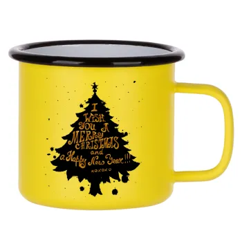 Tree, i wish you a merry christmas and a Happy New Year!!! xoxoxo, Metallic enamel MATT Yellow cup 360ml