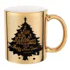 Mug ceramic, gold mirror, 330ml