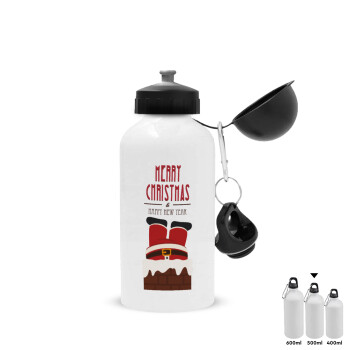 Merry christmas chimney, Metal water bottle, White, aluminum 500ml