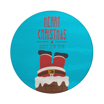 Merry christmas chimney, Επιφάνεια κοπής γυάλινη στρογγυλή (30cm)