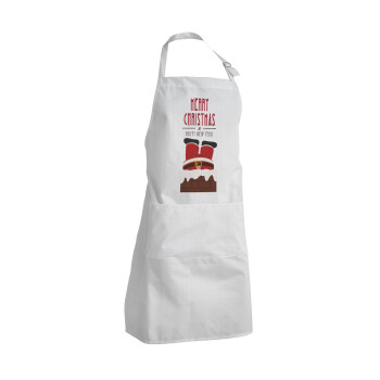 Merry christmas chimney, Adult Chef Apron (with sliders and 2 pockets)