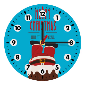 Merry christmas chimney, Wooden wall clock (20cm)