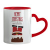 Mug heart red handle, ceramic, 330ml
