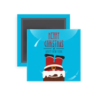 Merry christmas chimney, Μαγνητάκι ψυγείου τετράγωνο διάστασης 5x5cm