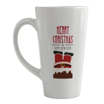 Merry christmas chimney, Κούπα κωνική Latte Μεγάλη, κεραμική, 450ml