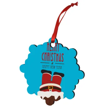 Merry christmas chimney, Christmas ornament snowflake wooden 7.5cm