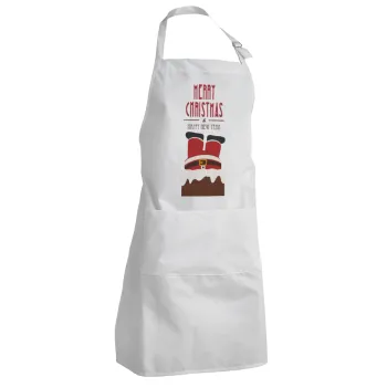 Merry christmas chimney, Adult Chef Apron (with sliders and 2 pockets)