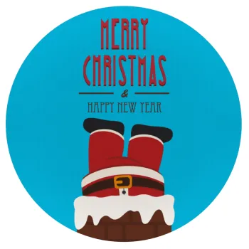 Merry christmas chimney, Mousepad Round 20cm