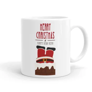 Merry christmas chimney, Ceramic coffee mug, 330ml