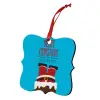 Christmas ornament polygon wooden 7.5cm