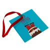 Christmas ornament, glass square ornament 9x9cm