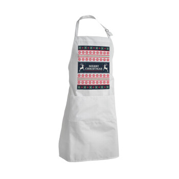 Merry Christmas Vintage, Adult Chef Apron (with sliders and 2 pockets)