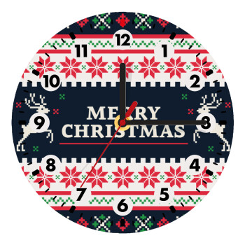 Merry Christmas Vintage, Wooden wall clock (20cm)