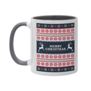 Merry Christmas Vintage, Mug colored grey, ceramic, 330ml