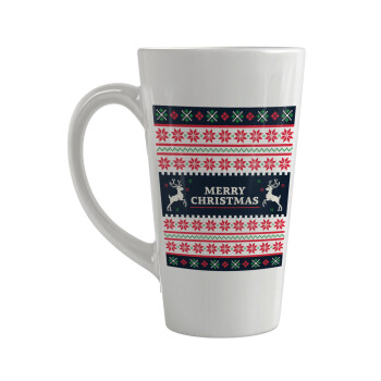 Merry Christmas Vintage, Κούπα κωνική Latte Μεγάλη, κεραμική, 450ml