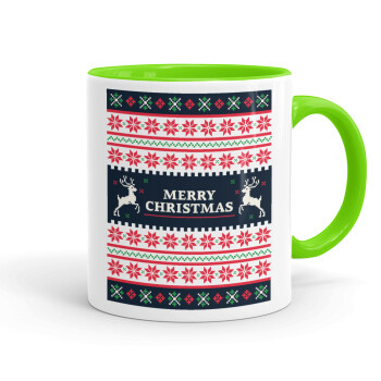 Merry Christmas Vintage, Mug colored light green, ceramic, 330ml