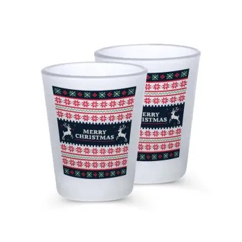 Merry Christmas Vintage, Σφηνοπότηρα γυάλινα 45ml του πάγου (2 τεμάχια)