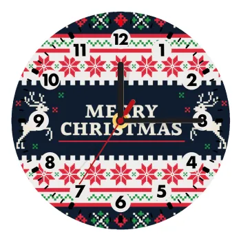 Merry Christmas Vintage, Ρολόι τοίχου ξύλινο (20cm)