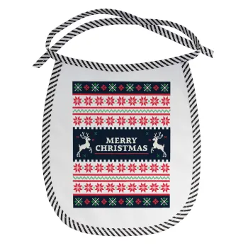 Merry Christmas Vintage, Σαλιάρα μωρού αλέκιαστη με κορδόνι Μαύρη