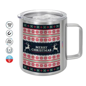 Merry Christmas Vintage, Mug Stainless steel double wall 300ml
