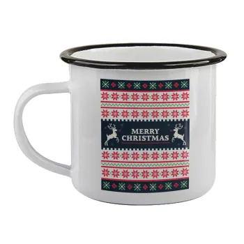Merry Christmas Vintage, Κούπα εμαγιέ με μαύρο χείλος 360ml
