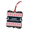 Christmas ornament polygon wooden 7.5cm