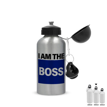 I am the Boss, Μεταλλικό παγούρι νερού, Ασημένιο, αλουμινίου 500ml