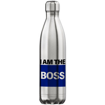 I am the Boss, Μεταλλικό παγούρι θερμός Inox (Stainless steel), διπλού τοιχώματος, 750ml